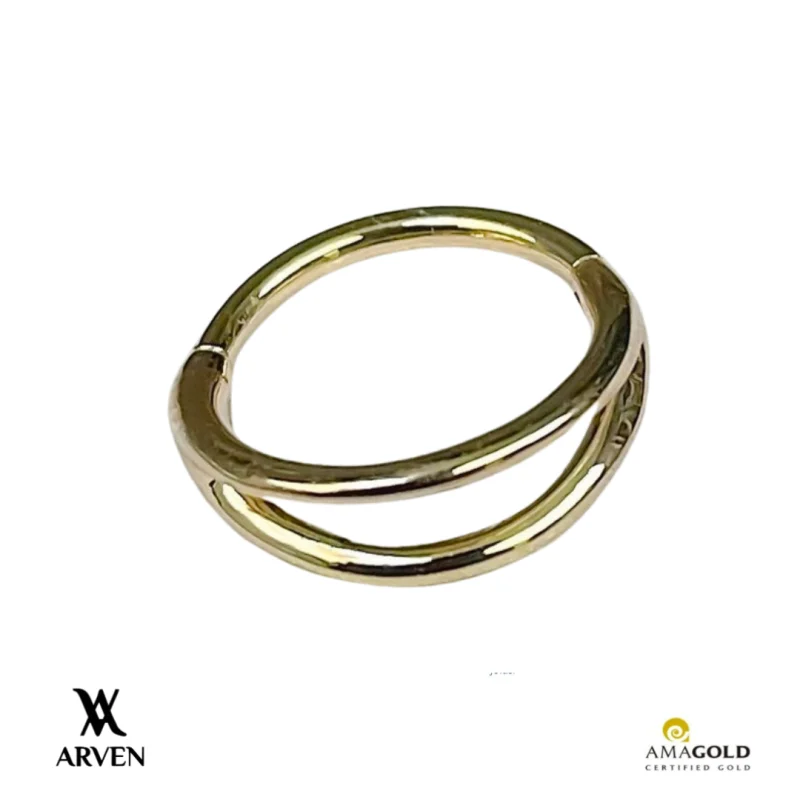 Argola Dupla lisa 8mm 18k Amarelo
