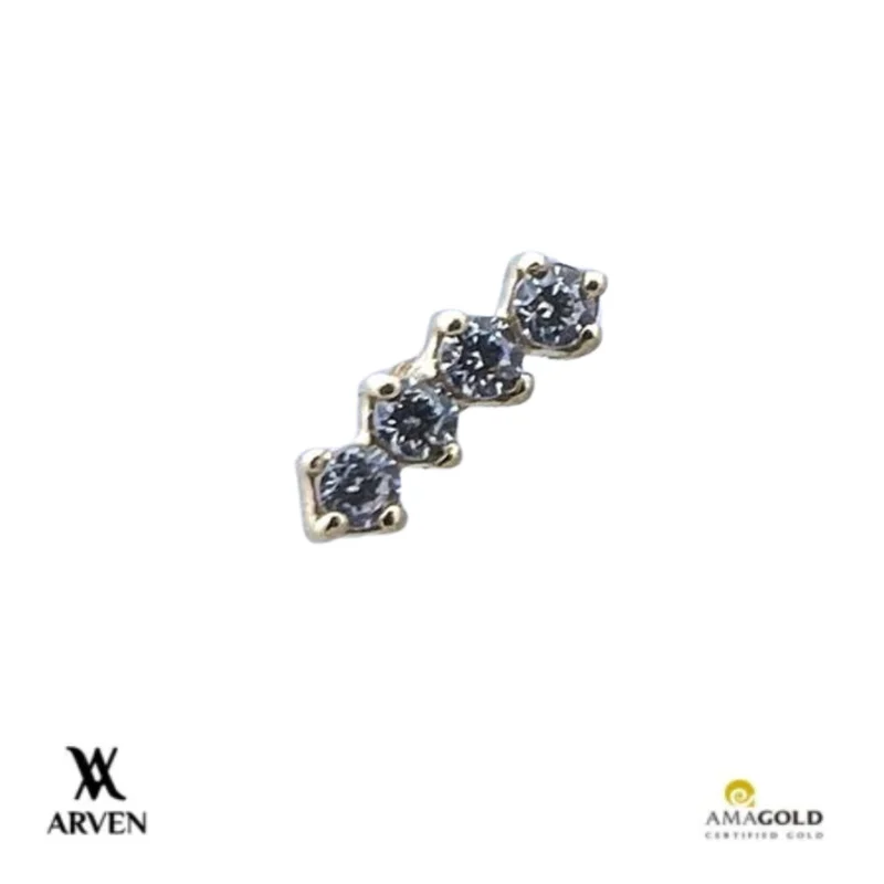 Barrinha Curva 4 Pedras 18k Amarelo