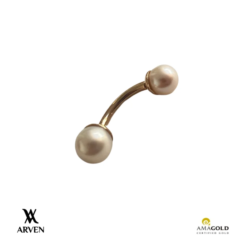 Piercing Umbigo Perola 1.6x10mm 14k Amarelo