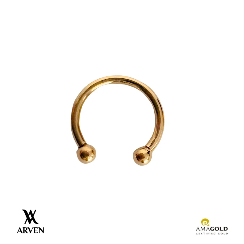 Ferradura 8mm c/ esfera de 3mm 18k Amarelo