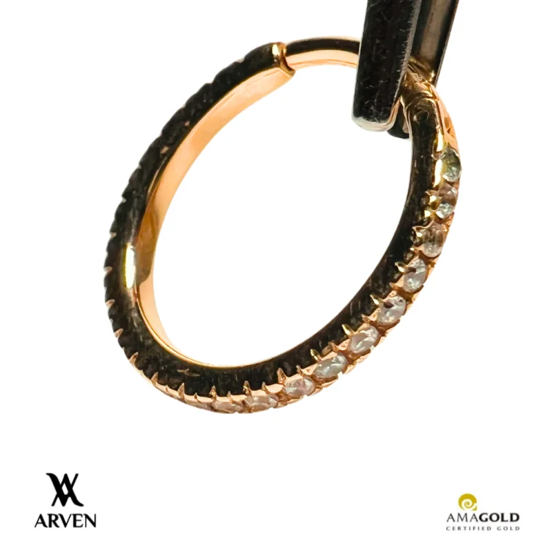 Argola Cravejada 12mm 18k Amarelo