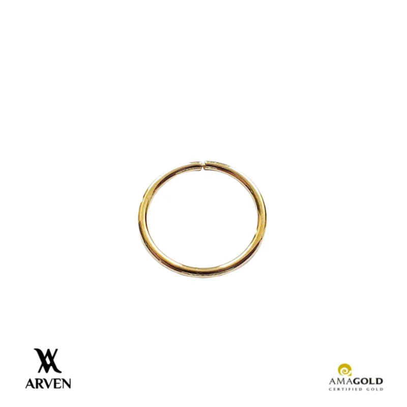 Argola Lisa Torção 8mm 14k Amarelo