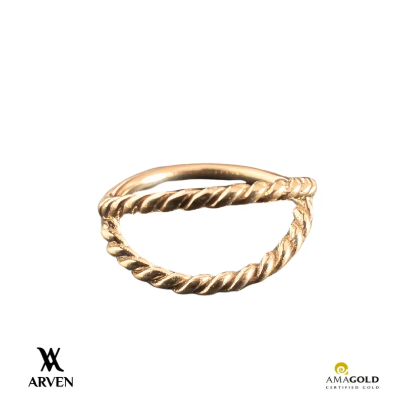 Argola Dupla Cabo Naval 8mm 18k Amarelo
