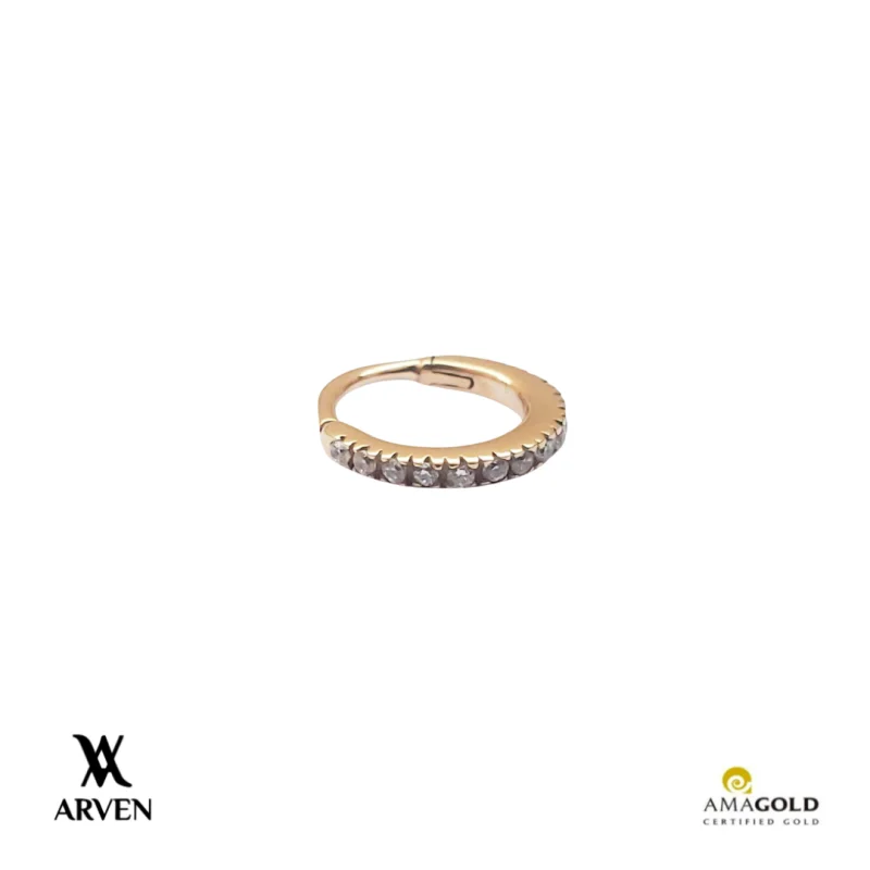Argola Aba Nasal Cravejada 7mm 14k Amarelo