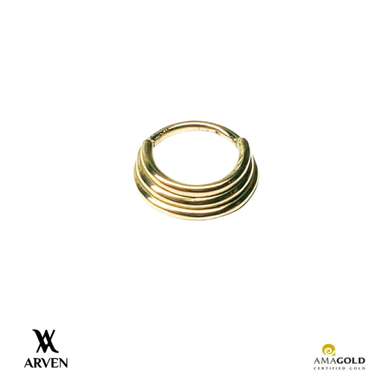 Argola Três Fases 8mm 18k Amarelo