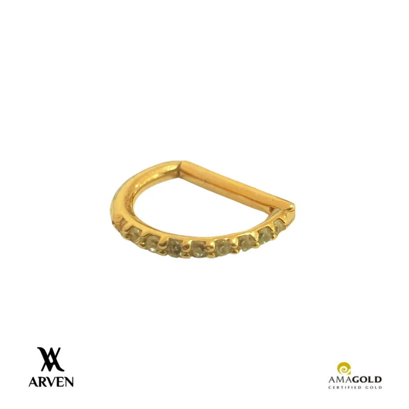Open D Cravejado 8mm 14k Amarelo